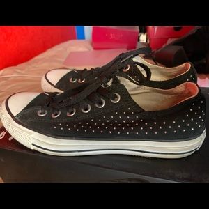 Black silver studded converse